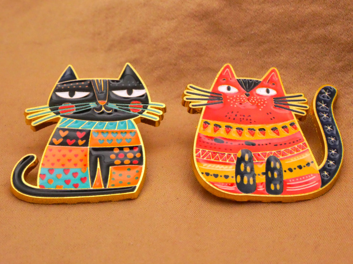 Cat Kitty Sweater Weather Enamel Metal Button Various 27-32mm