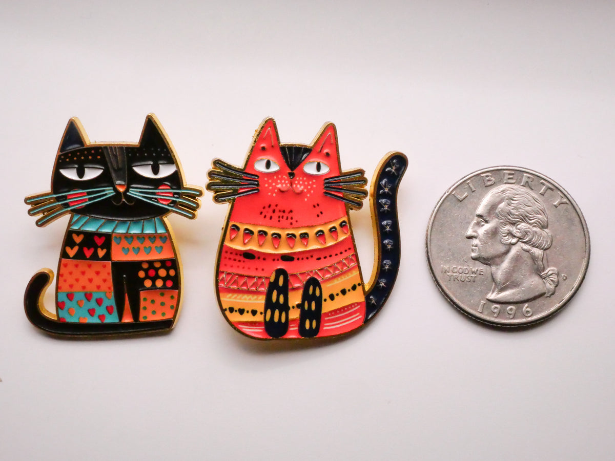 Cat Kitty Sweater Weather Enamel Metal Button Various 27-32mm