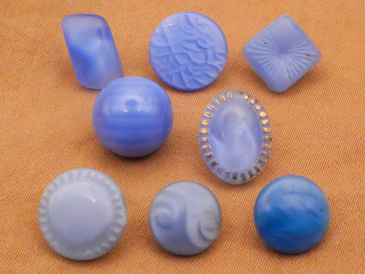 Moonglow or Dig Dug Light Blue Vintage Glass Button Various 6-11mm