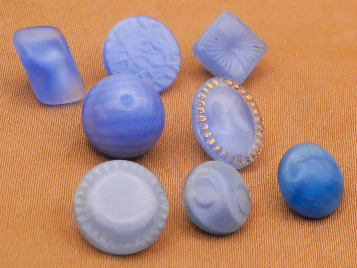 Moonglow or Dig Dug Light Blue Vintage Glass Button Various 6-11mm