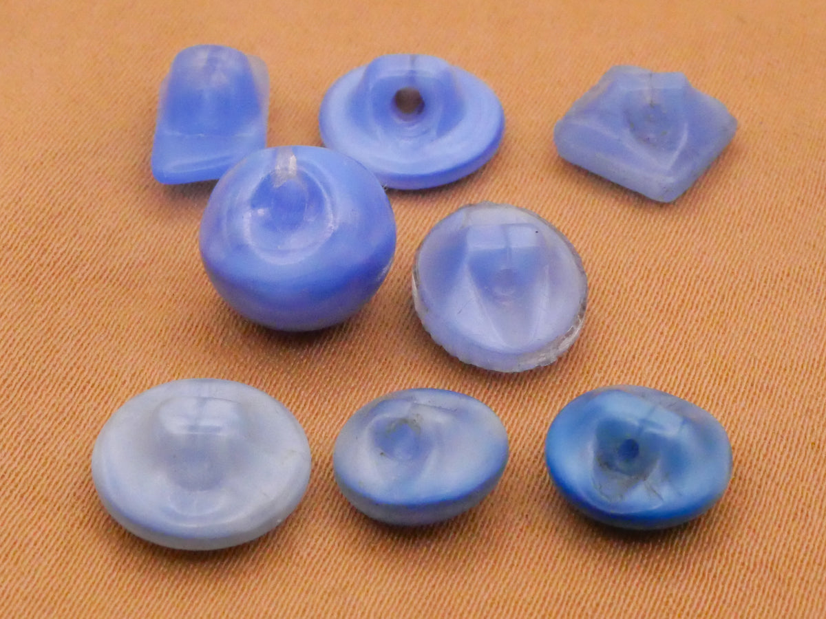 Moonglow or Dig Dug Light Blue Vintage Glass Button Various 6-11mm
