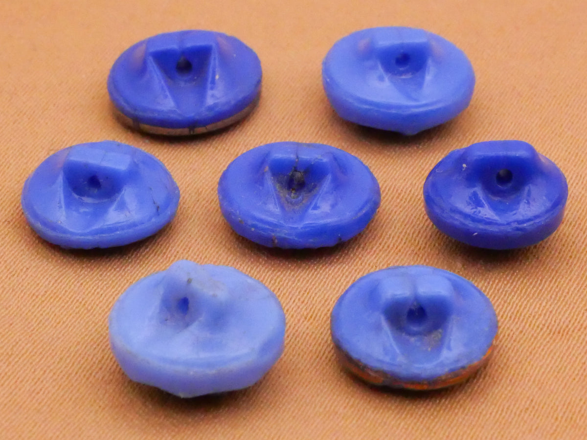 Blue Painted Accent Vintage Dimi Small Glass Button Various 9-10mm