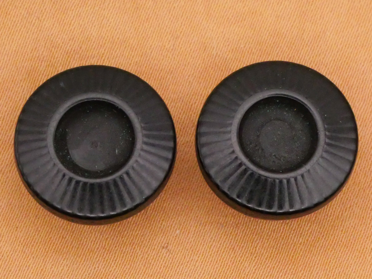 Inkwell Look Black Vegetable Ivory Tagua Nut Pair of Buttons 16mm