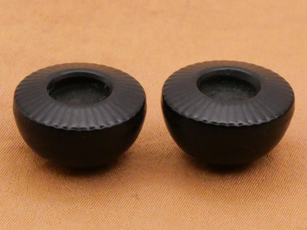 Inkwell Look Black Vegetable Ivory Tagua Nut Pair of Buttons 16mm