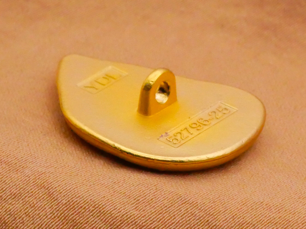 Hand Ring Shirt Cuff Enamel Gold Colored Metal Button 17x24mm