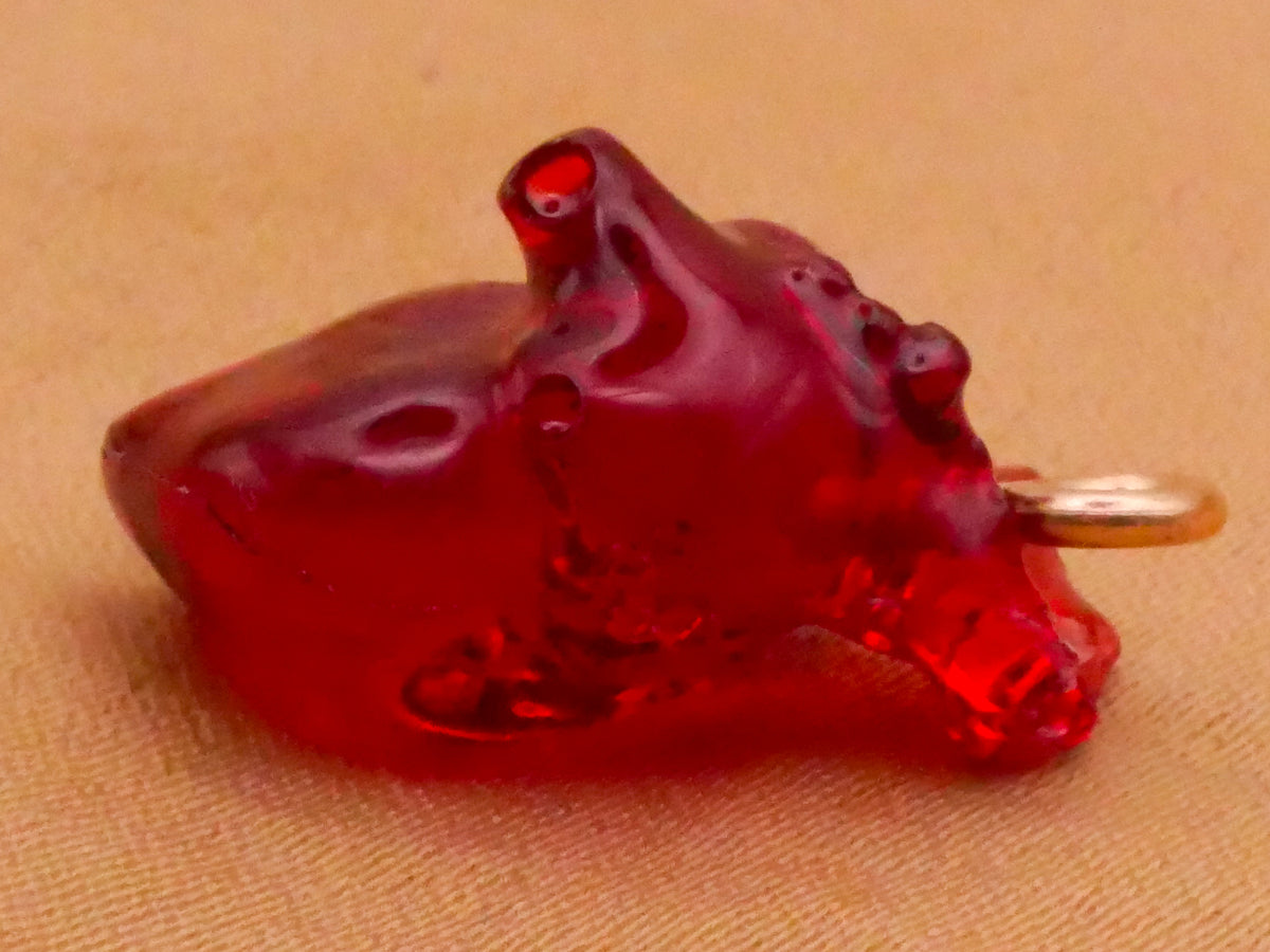 Heart Anatomical Translucent Red Plastic Charm Pendant Embellishment 11x20mm