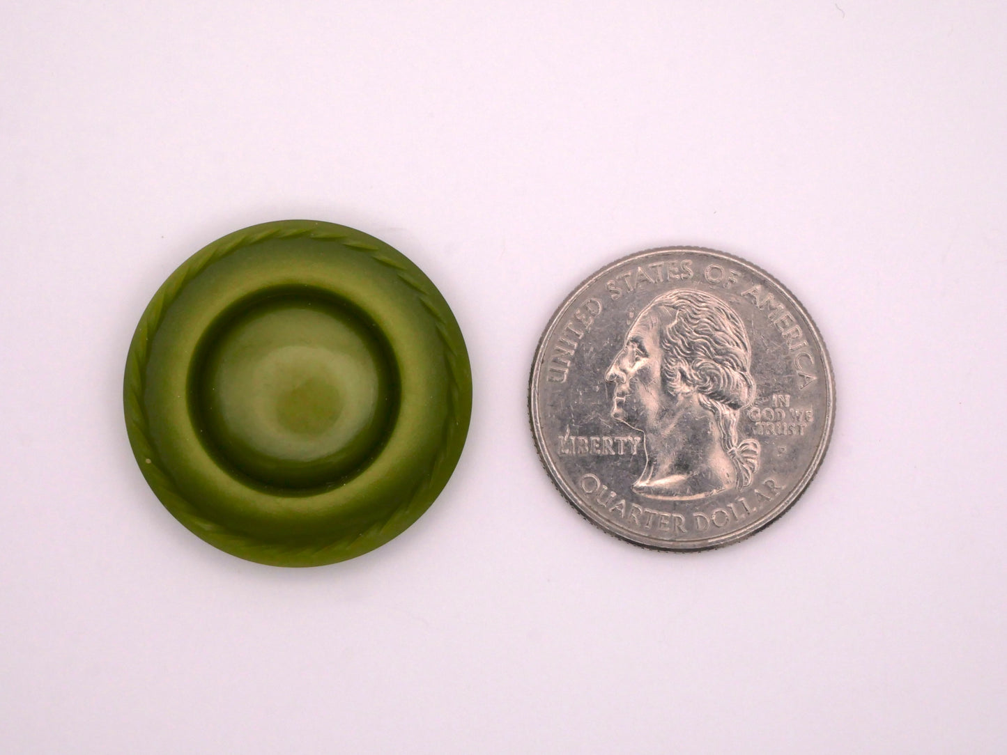 Olive Green Early Plastic Button New Old Stock 27mm