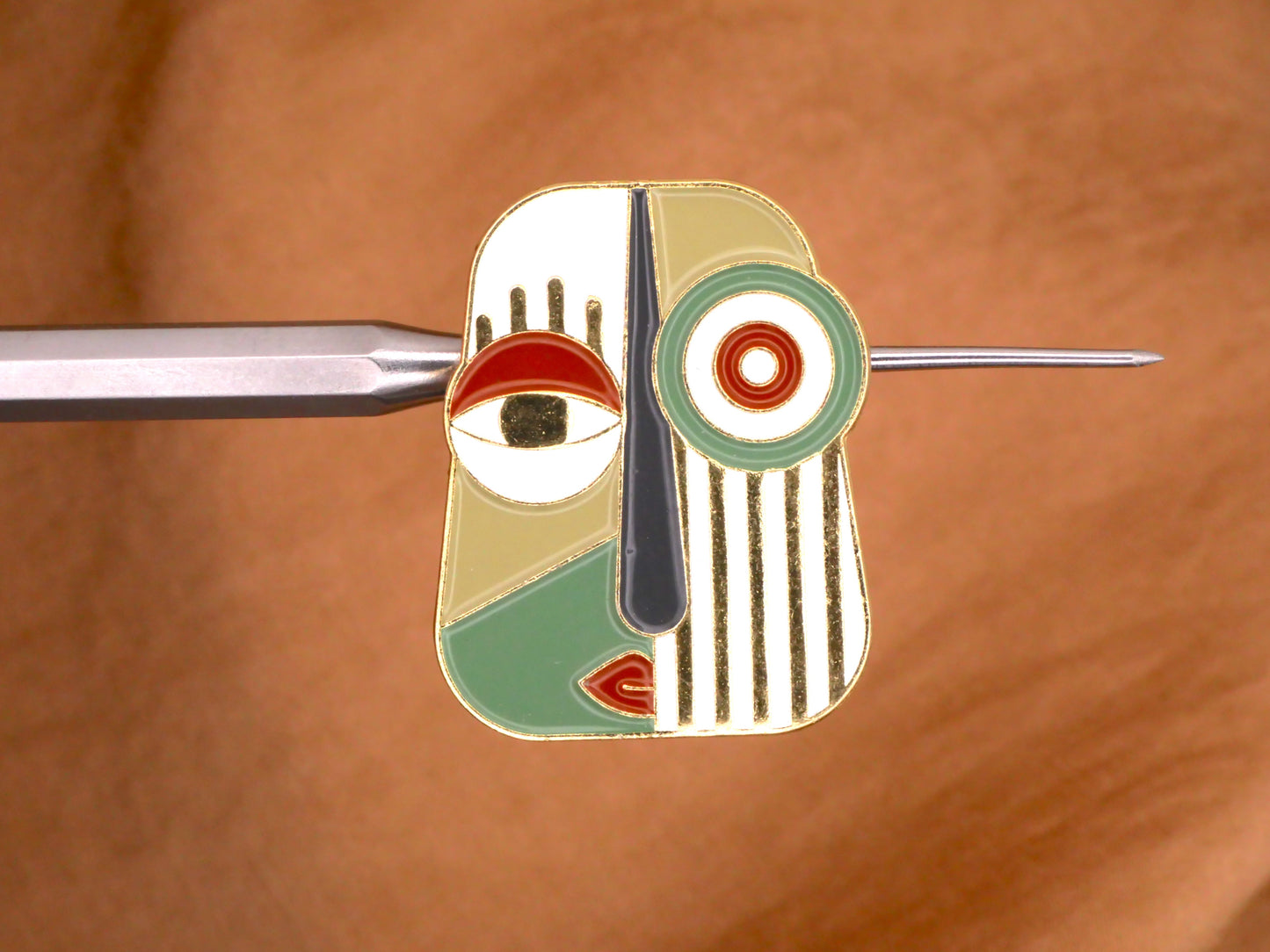 Picasso Style Face Eye Lips Cubism Metal Enamel Button 15-28mm