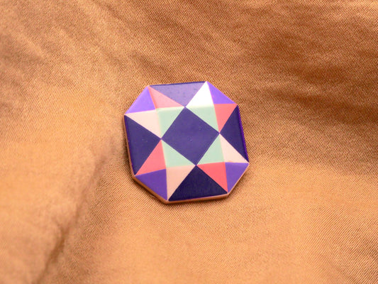 Quilt Patchwork Style Pink Purple Seafoam Plastic Button 20mm