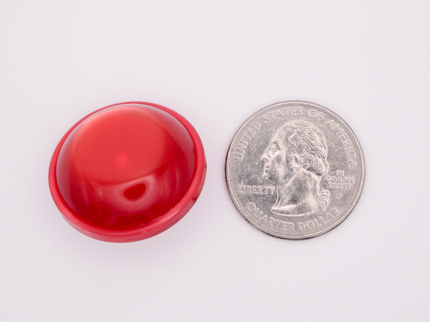 Red Pearlized Translucent Dome Vintage Button 27mm