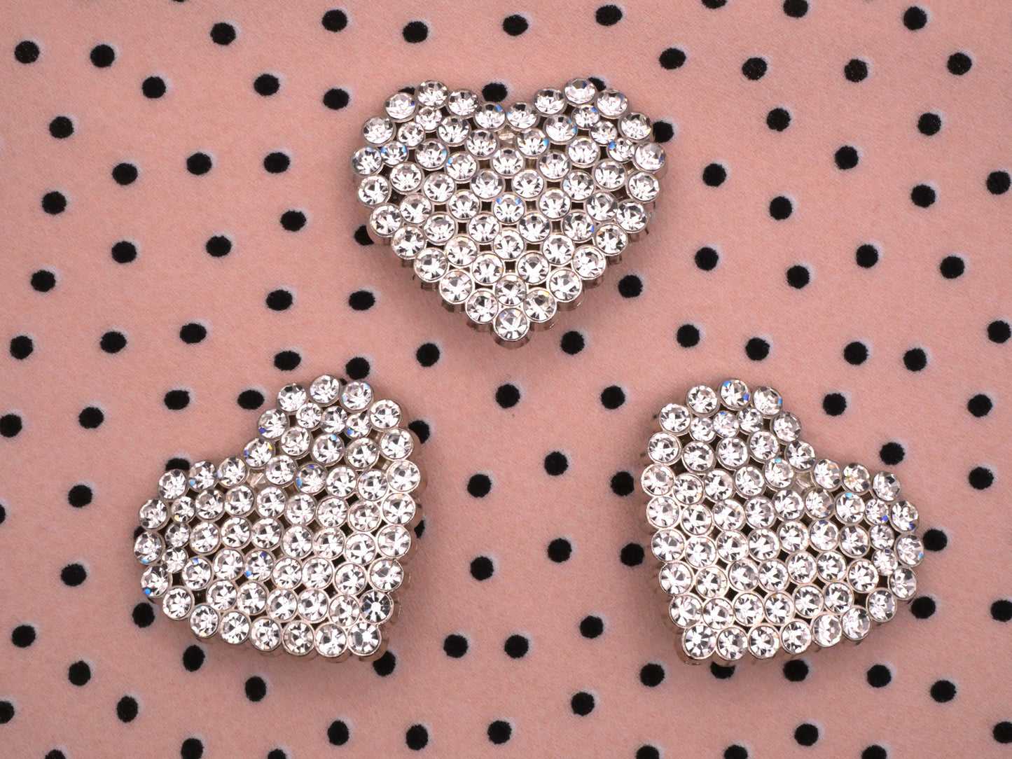 Love of Rhinestones Heart Button 26x29mm