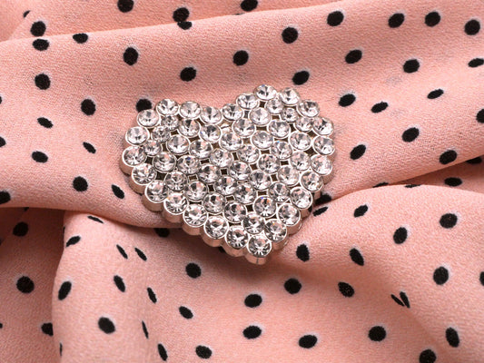 Love of Rhinestones Heart Button 26x29mm