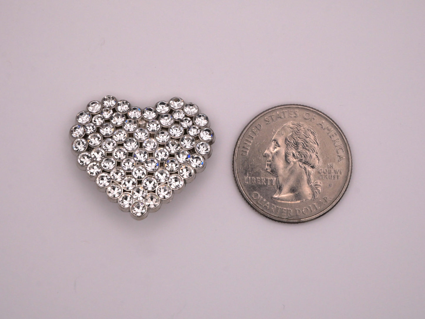 Love of Rhinestones Heart Button 26x29mm