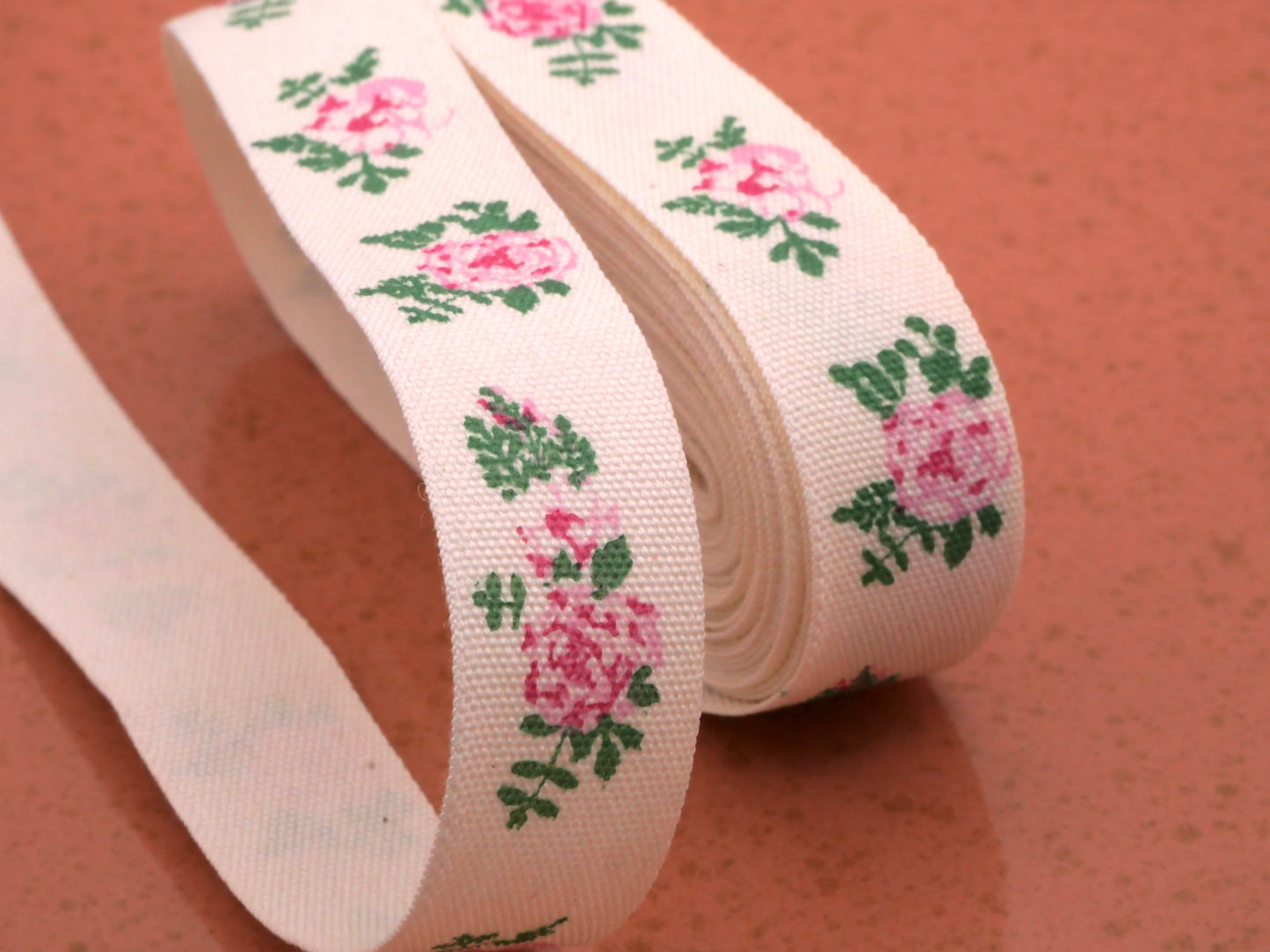 Pink Rose Ribbon By The Yard 15mm