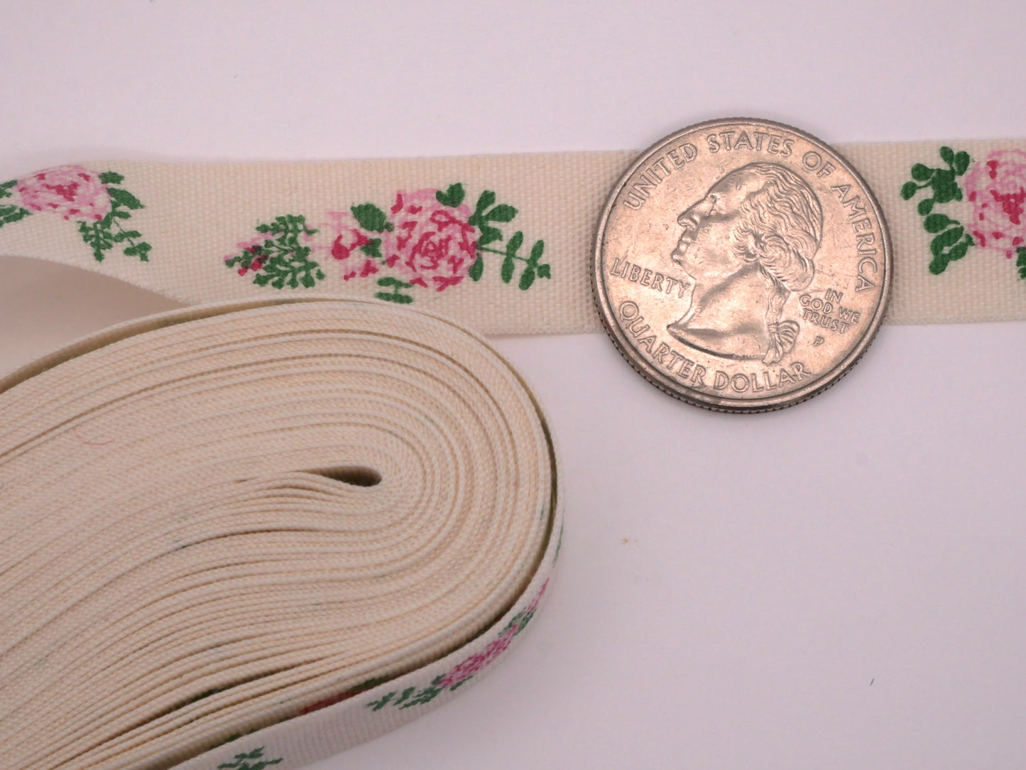 Pink Rose Ribbon By The Yard 15mm