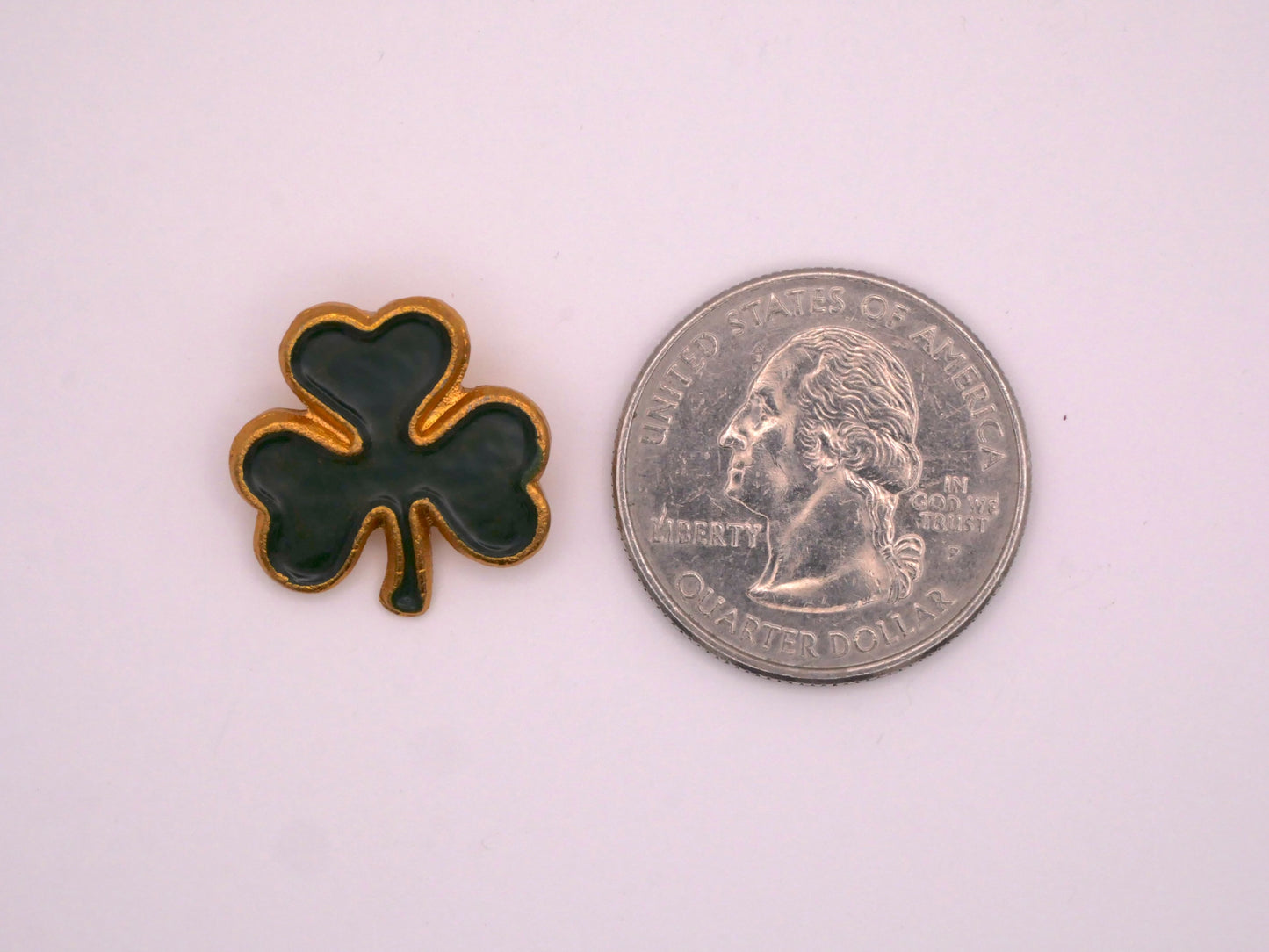 Shamrock Clover JHB Green Gold Plastic Button 19mm