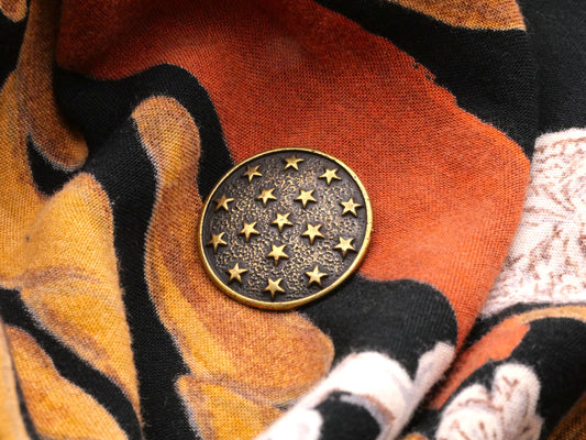 Stars in Sky Bronze Metal Button 23mm