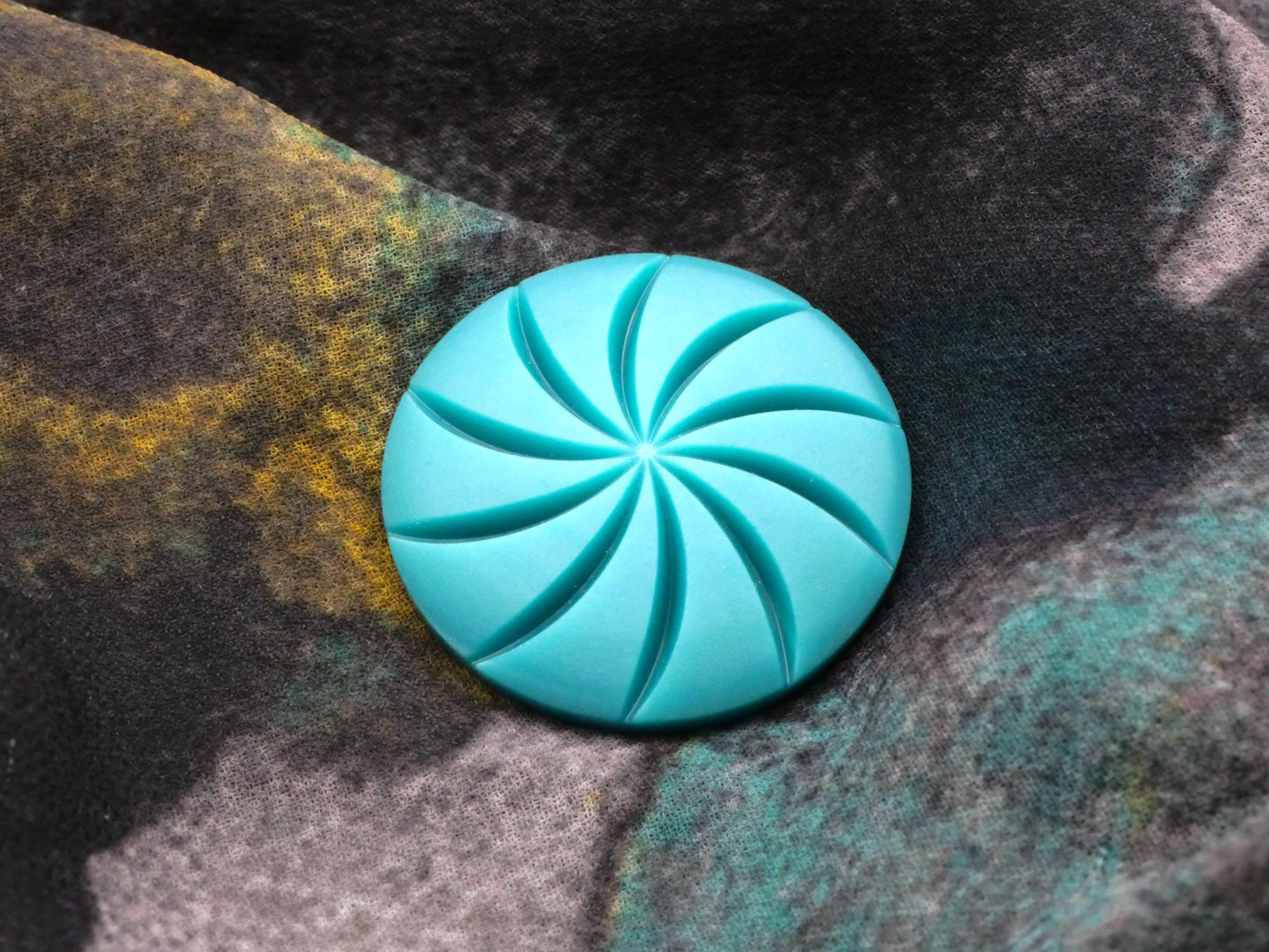 Teal Spiral Galactic Early Plastic Button 27mm