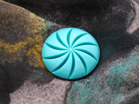 Teal Spiral Galactic Early Plastic Button 27mm