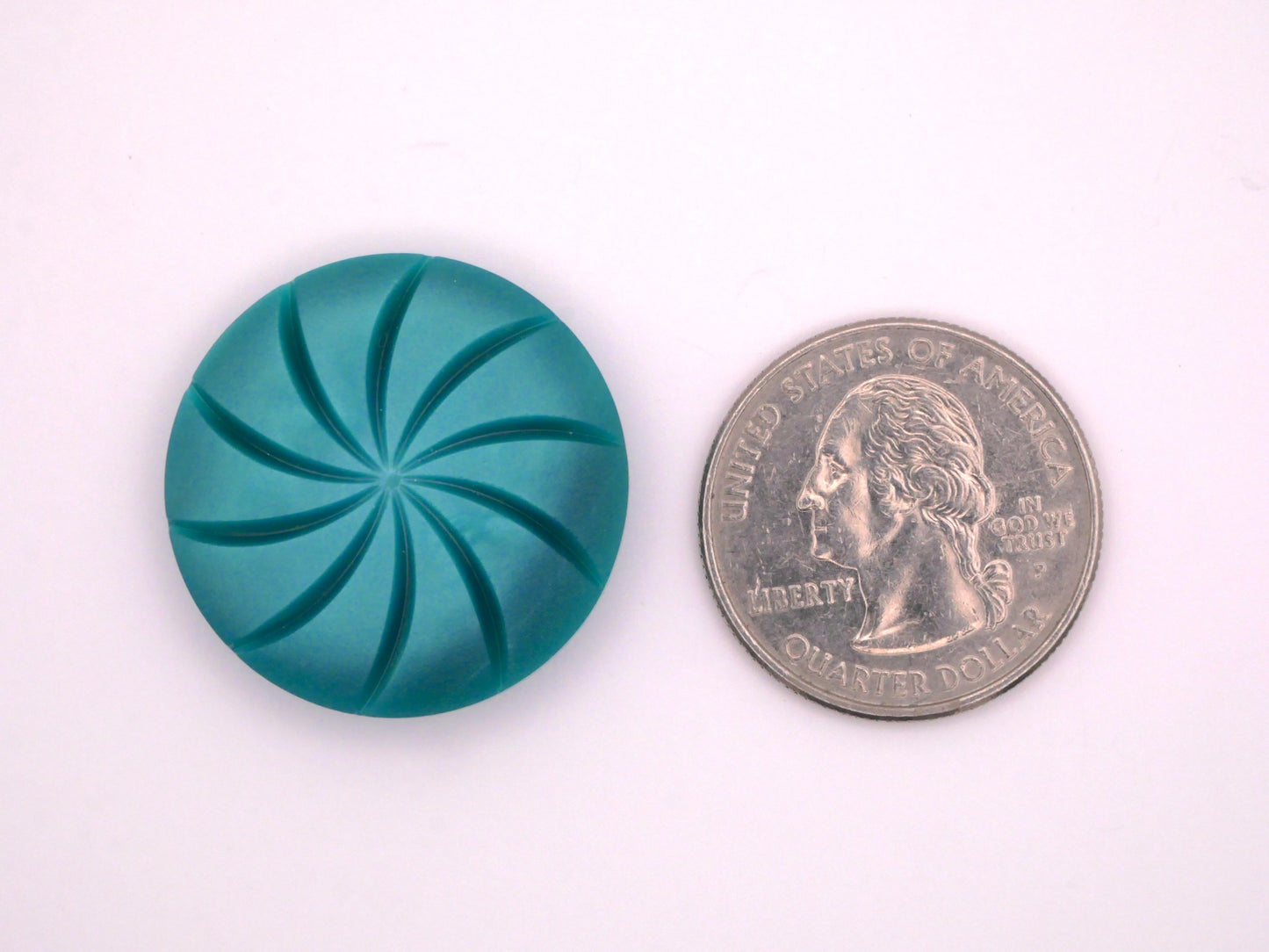 Teal Spiral Galactic Early Plastic Button 27mm