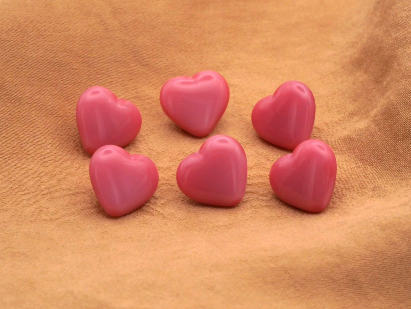 Czech Glass Hearts Pink Blue Small Button 10x11mm