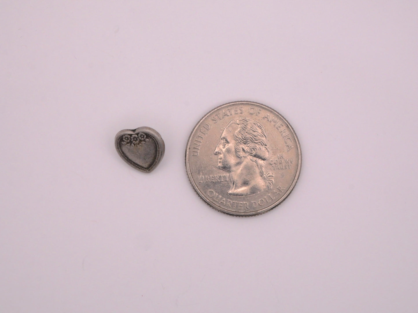 Tiny Metal Heart Pair of Buttons 11mm