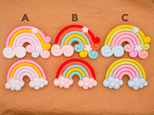 Rainbow Clouds Colorful Plastic Pair of Buttons Various 26-43mm