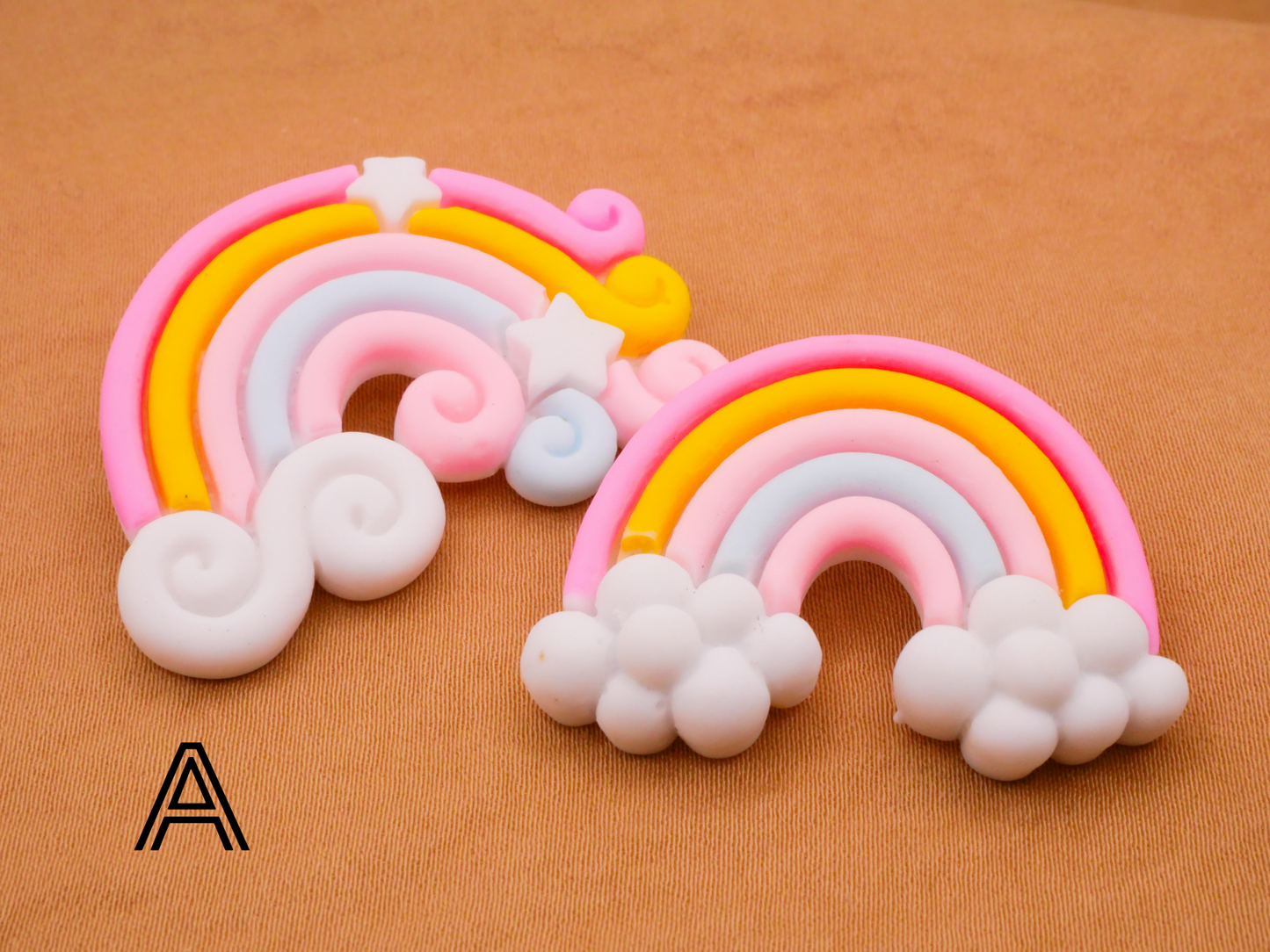 Rainbow Clouds Colorful Plastic Pair of Buttons Various 26-43mm