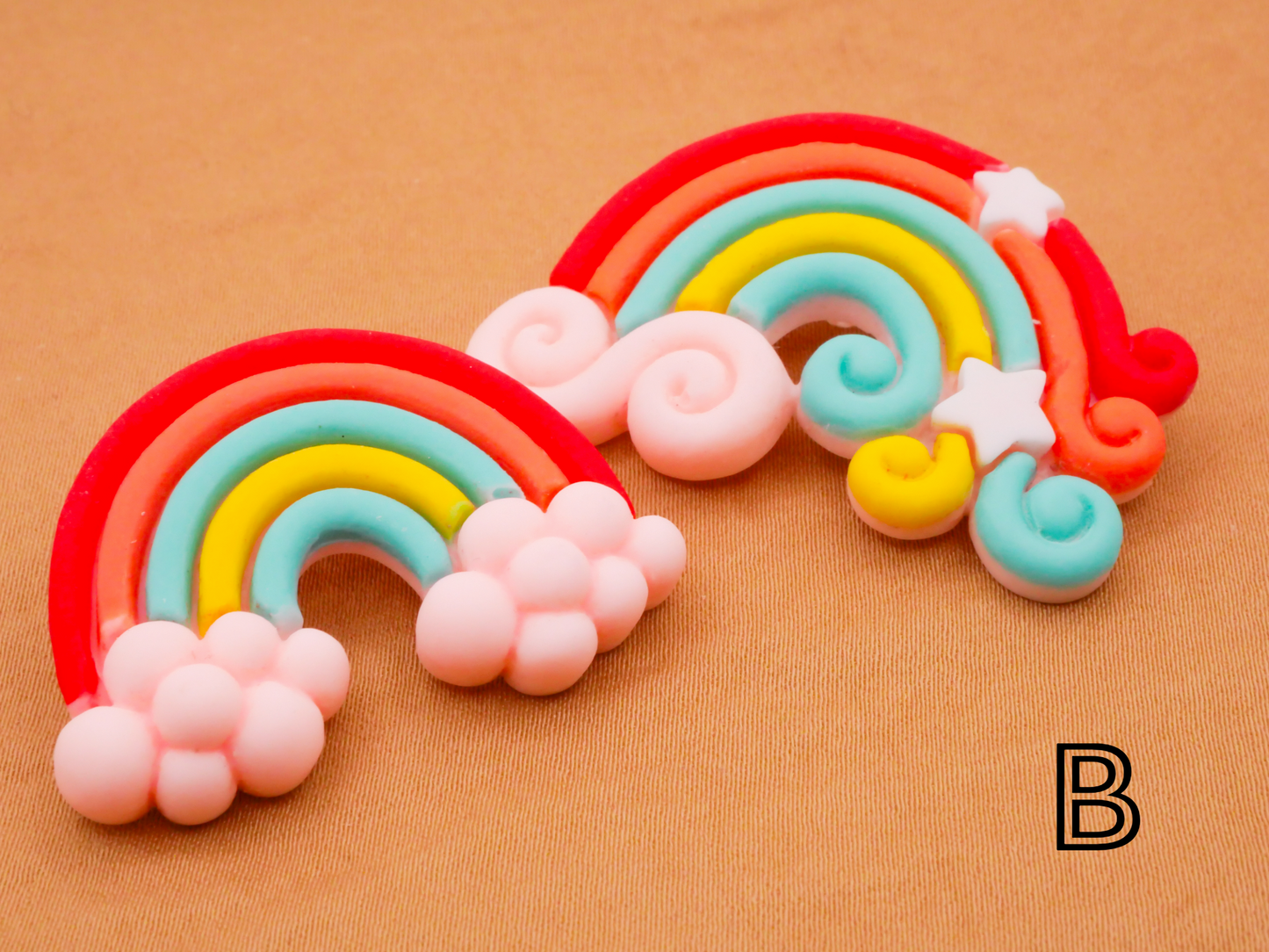 Rainbow Clouds Colorful Plastic Pair of Buttons Various 26-43mm