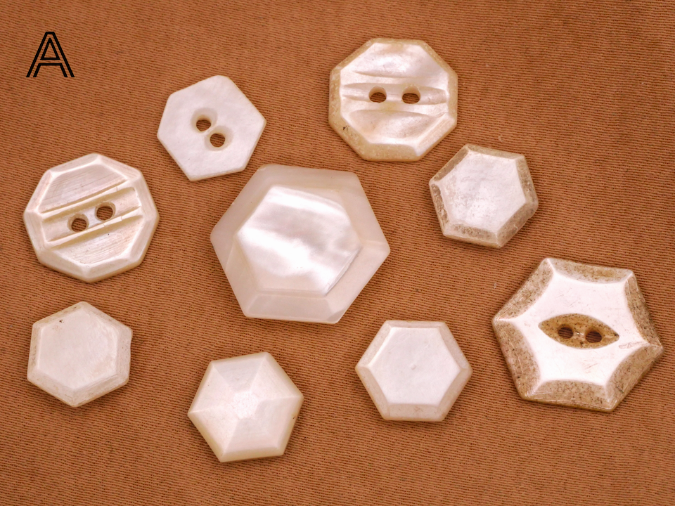 Mother of Pearl Shapes Small Medium Set of Buttons Various 16-23mm