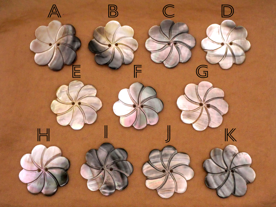 Flower Whirlpool Swirl Smoky Mother of Pearl Button Various 26mm