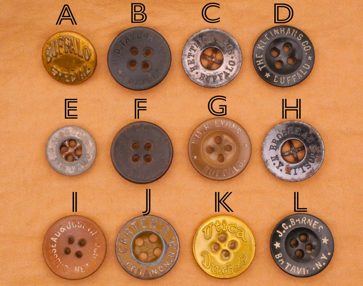 New York Workwear or Clothing Brand Button Various 14-17mm