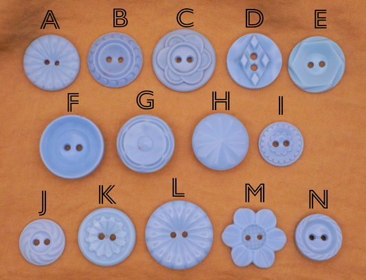 Baby Blue Vintage Plastic Housecoat Button Various 15-23mm