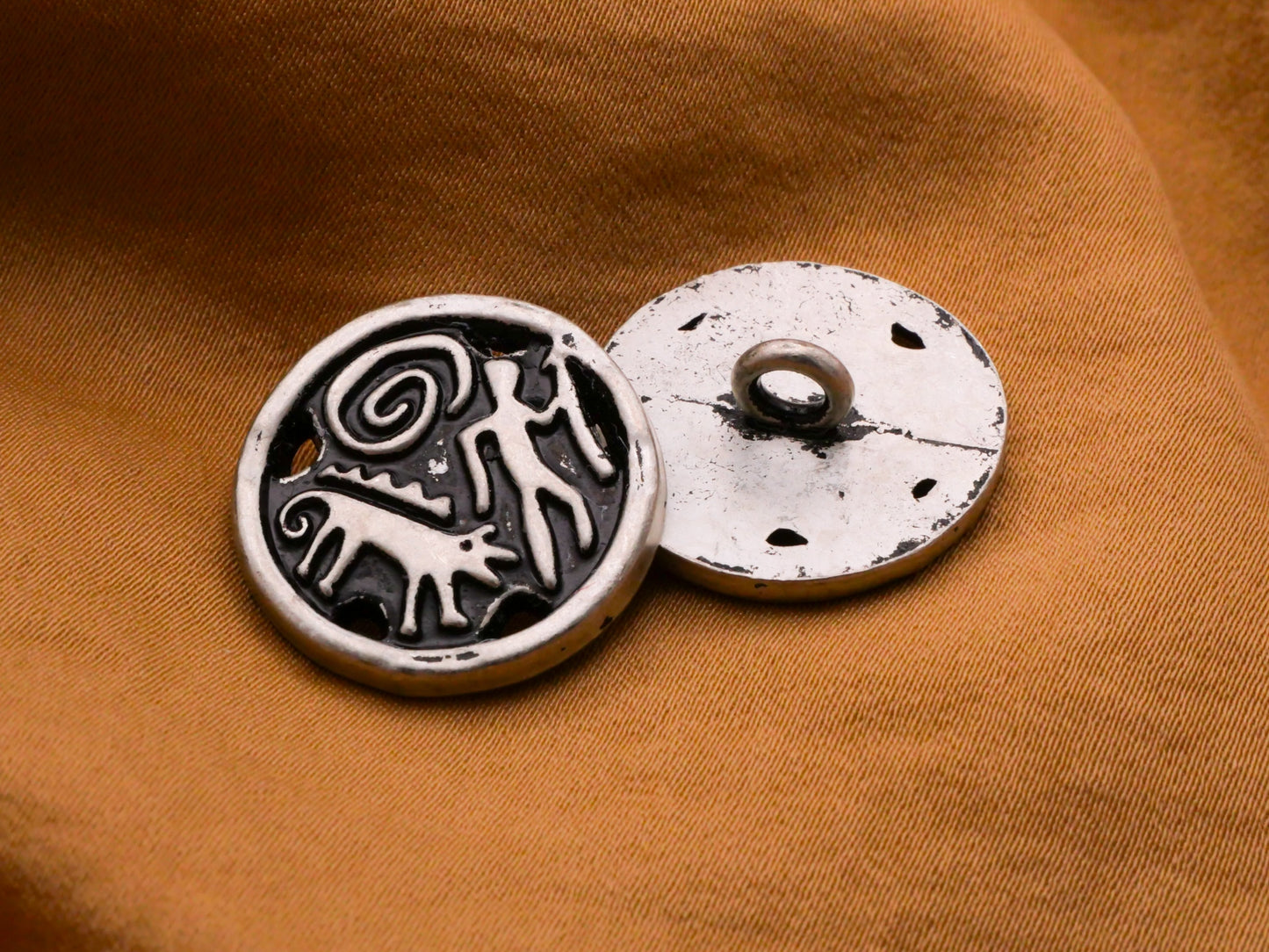 Walkabout Hiking Man and Dog Metal Button 21mm